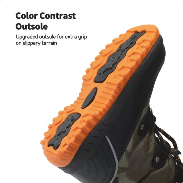 Kids Camouflage Slip Resistant Snow Boots - CAMO-ORANGE - 3